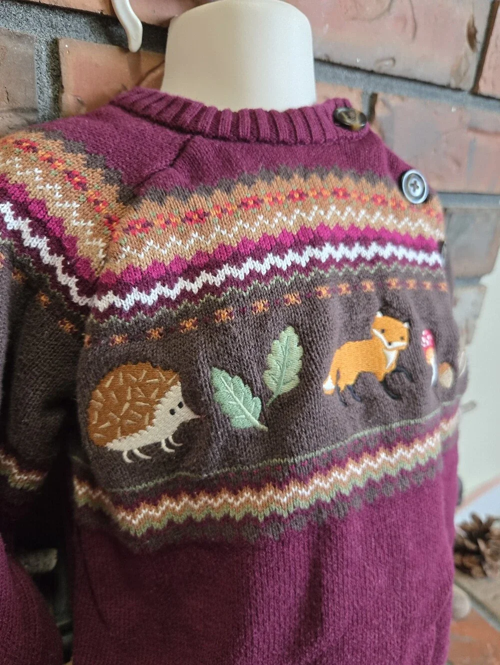 Embroidered Forest Animal Sweater - Enchanted Forest